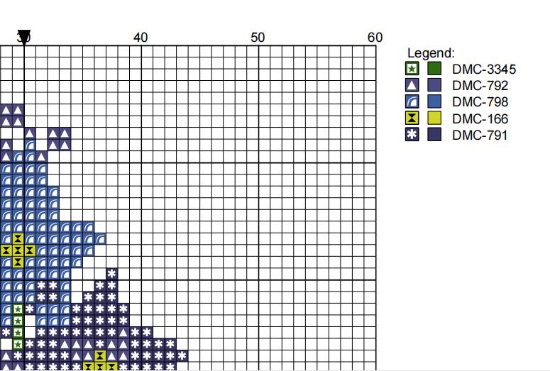 DIY Needlepoint Larkspur Flower Pattern | Digital Chart for Painting Your Own Canvas | Easy Needlepoint PDF | Instant Download | 18 Mesh