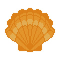 DIY Needlepoint Tangerine Scallop Shell | Digital Chart for Painting Your Own Canvas | Easy Needlepoint PDF | Instant Download | 18 Mesh