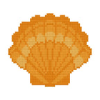 DIY Needlepoint Tangerine Scallop Shell | Digital Chart for Painting Your Own Canvas | Easy Needlepoint PDF | Instant Download | 18 Mesh