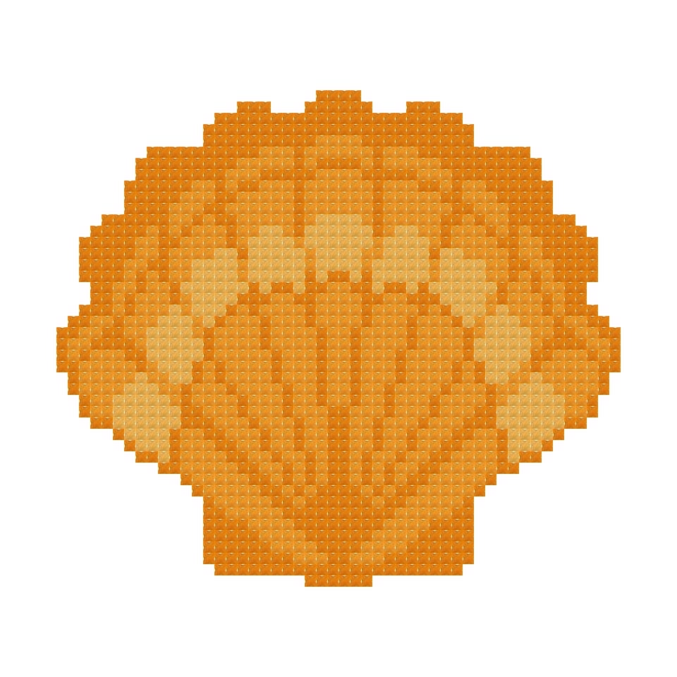 DIY Needlepoint Tangerine Scallop Shell | Digital Chart for Painting Your Own Canvas | Easy Needlepoint PDF | Instant Download | 18 Mesh