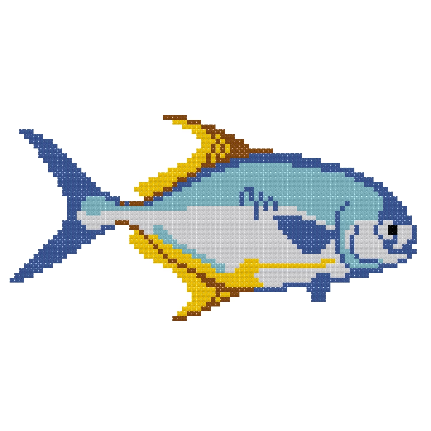 DIY Needlepoint Permit Fish Pattern | Digital Chart for Painting Your Own Canvas| Easy Needlepoint PDF | Instant Download | 18 Mesh