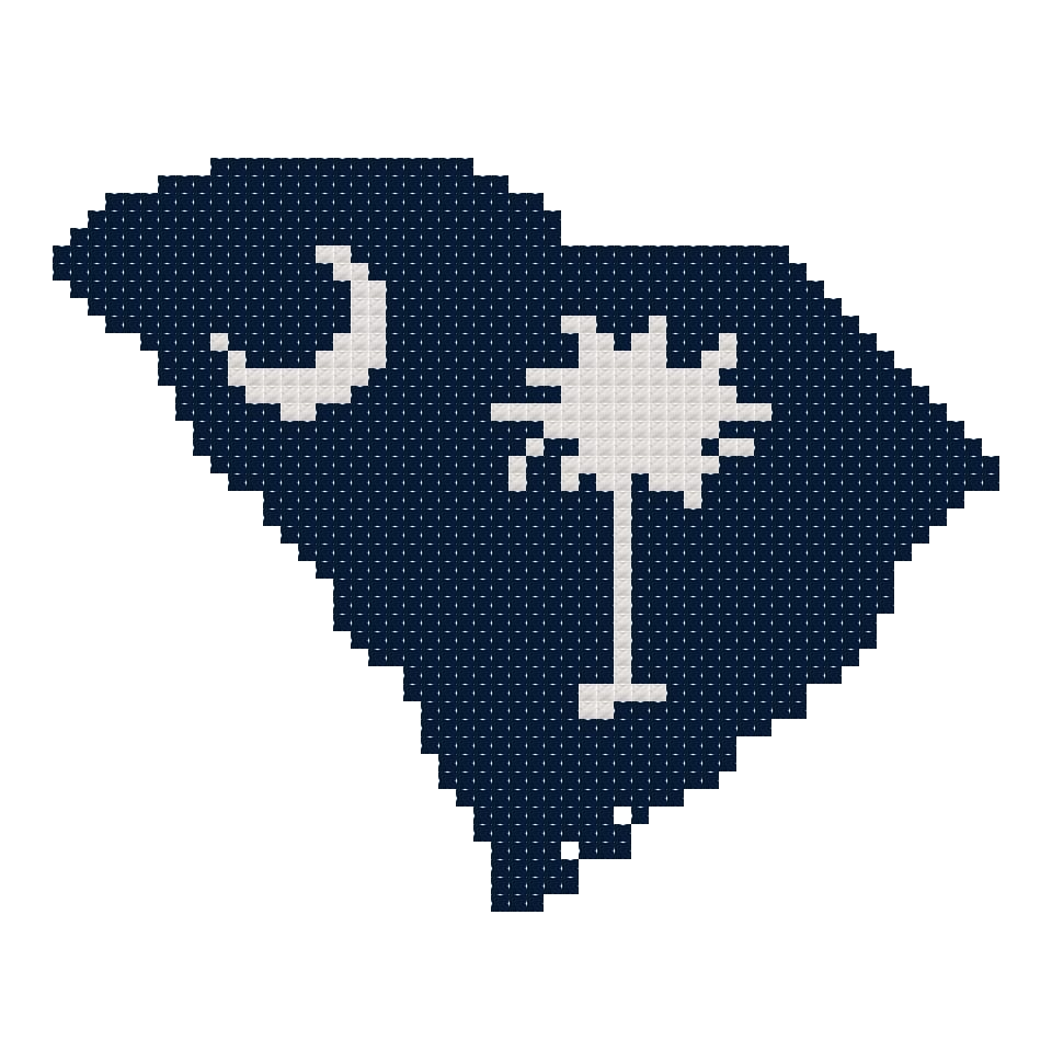 DIY Needlepoint South Carolina Outline | Digital Chart for Painting Your Own Canvas | Easy Needlepoint PDF | Instant Download | 18 Mesh