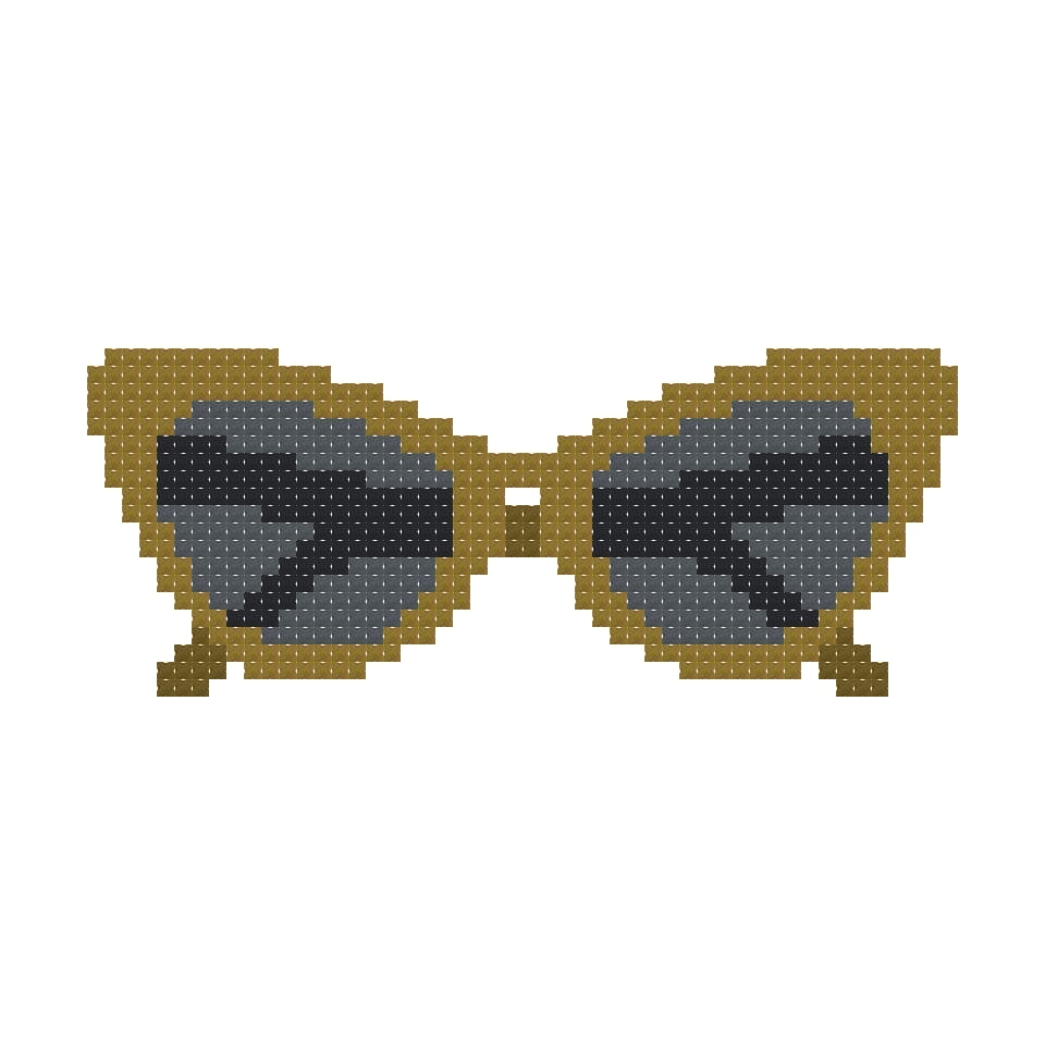 DIY Needlepoint Cat Eye Sunglasses Pattern | Digital Chart for Painting Your Own Canvas | Easy Needlepoint PDF | Instant Download | 18 Mesh