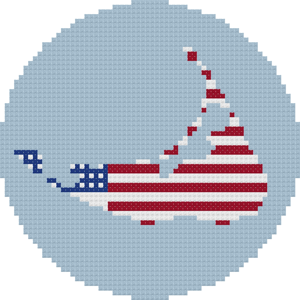 Nantucket Island Needlepoint Ornament Chart | Paint Your Own Canvas (Digital Download)