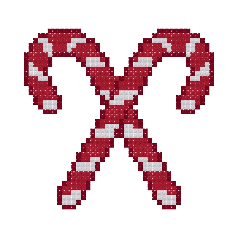 DIY Needlepoint Candy Canes Pattern | Digital Chart for Painting Your Own Canvas | Easy Needlepoint PDF | Instant Download | 18 Mesh