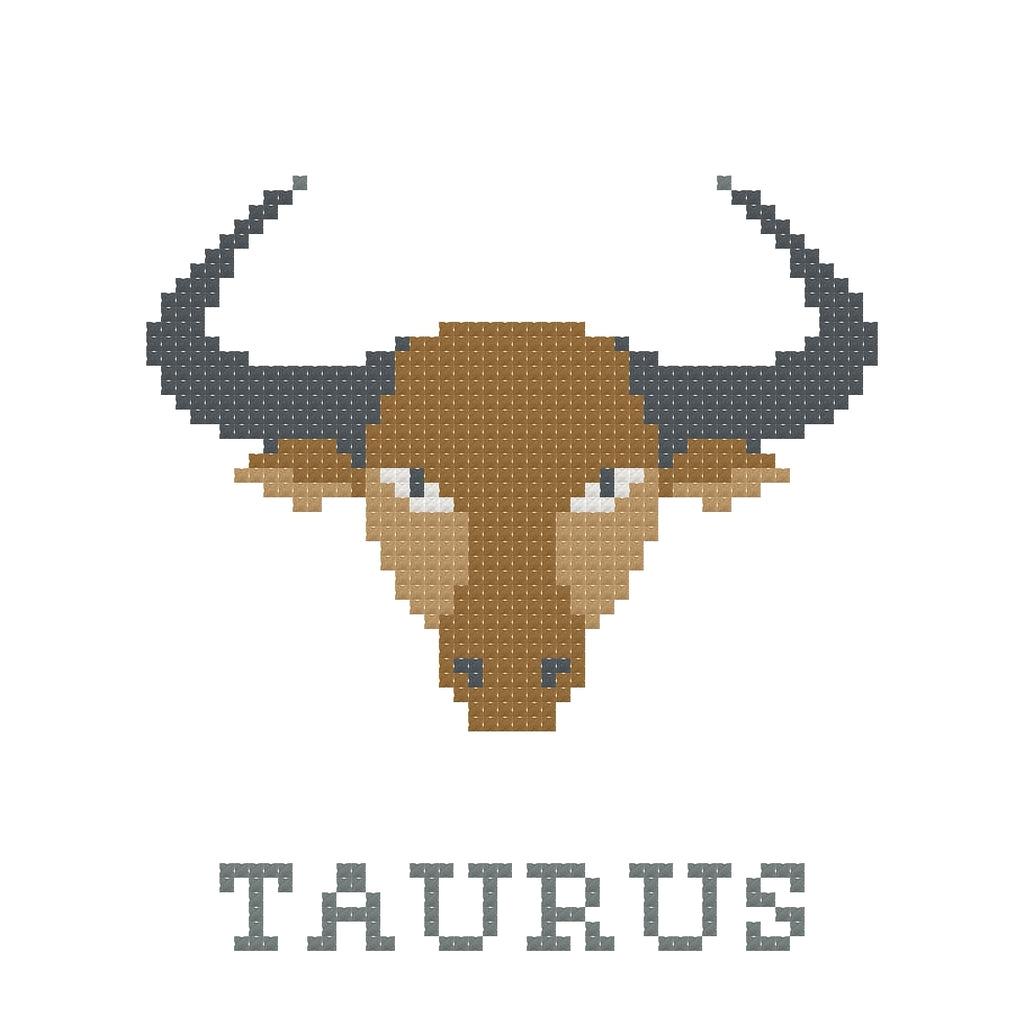 DIY Needlepoint Taurus Zodiac Sign Pattern | Digital Chart for Painting Your Own Canvas | Easy Needlepoint PDF | Instant Download | 18 Mesh