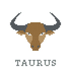 DIY Needlepoint Taurus Zodiac Sign Pattern | Digital Chart for Painting Your Own Canvas | Easy Needlepoint PDF | Instant Download | 18 Mesh