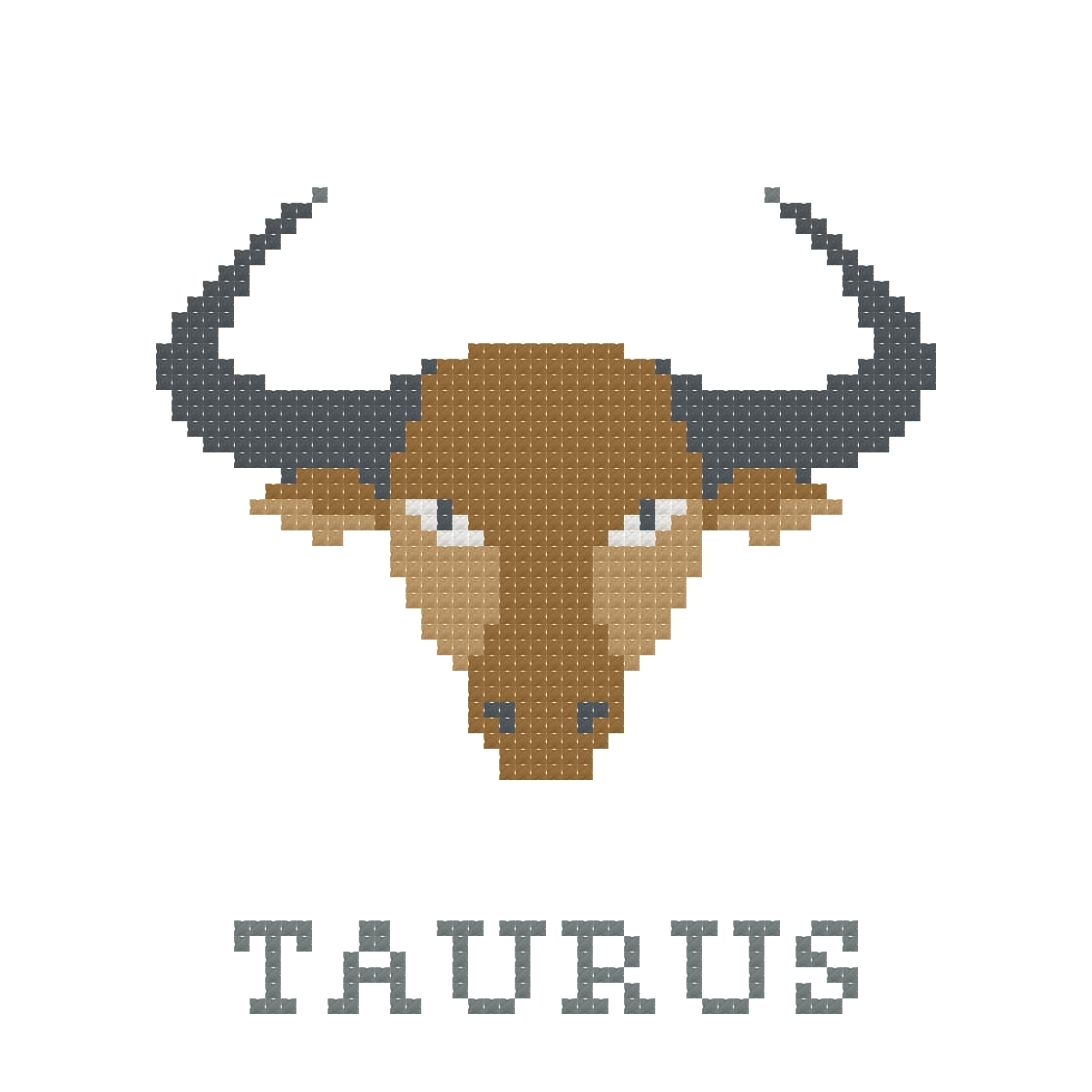 DIY Needlepoint Taurus Zodiac Sign Pattern | Digital Chart for Painting Your Own Canvas | Easy Needlepoint PDF | Instant Download | 18 Mesh