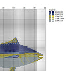 DIY Needlepoint Yellowfin Tuna Pattern | Digital Chart for Painting Your Own Canvas| Easy Needlepoint PDF | Instant Download | 18 Mesh