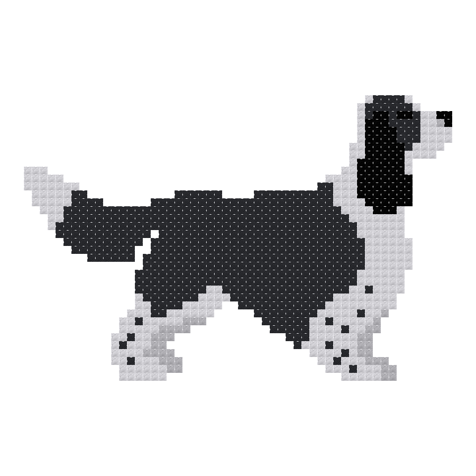 DIY Needlepoint Springer Spaniel (B&W) Pattern | Digital Chart for Painting Your Own Canvas| Easy Needlepoint PDF| Instant Download| 18 Mesh