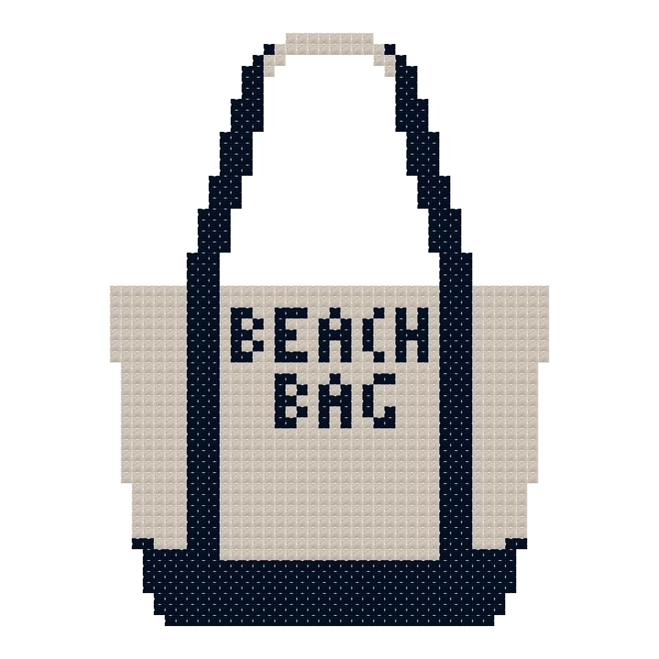 DIY Needlepoint Beach Tote | Digital Chart for Painting Your Own Canvas | Easy Needlepoint PDF | Instant Download | 18 Mesh