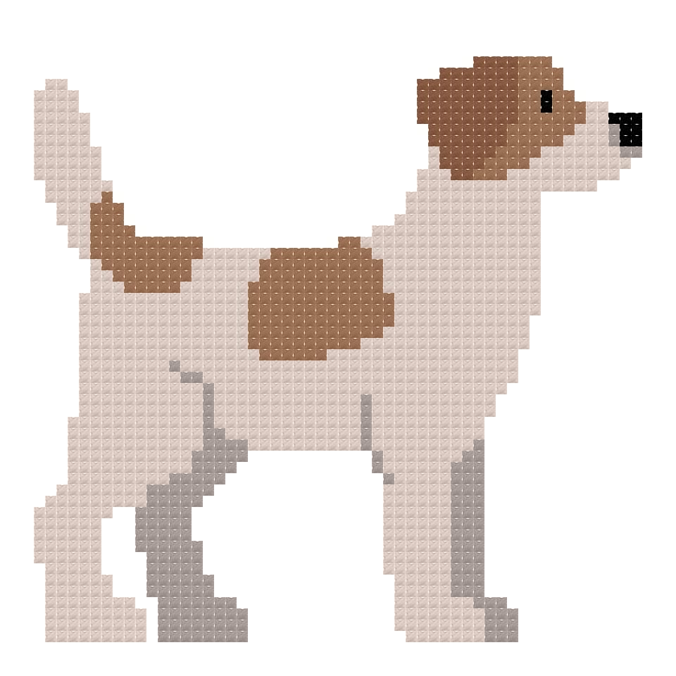 DIY Needlepoint Jack Russell Dog Pattern | Digital Chart for Painting Your Own Canvas| Easy Needlepoint PDF | Instant Download | 18 Mesh
