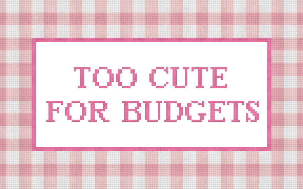 DIY Needlepoint Too Cute For Budgets | Digital Chart for Painting Your Own Canvas | Easy Needlepoint PDF | Instant Download | 18 Mesh