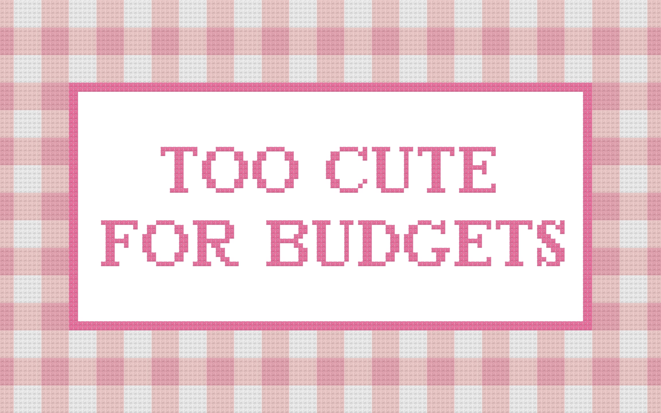 DIY Needlepoint Too Cute For Budgets | Digital Chart for Painting Your Own Canvas | Easy Needlepoint PDF | Instant Download | 18 Mesh