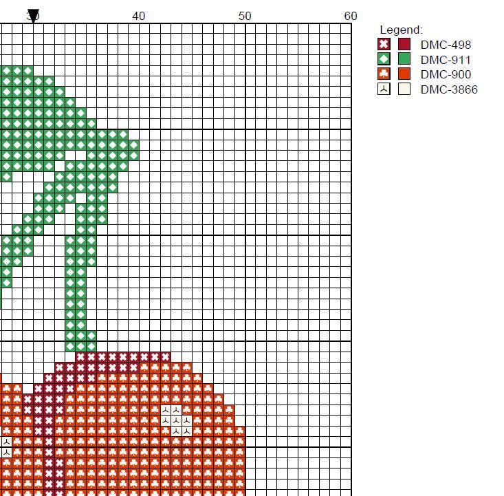 DIY Needlepoint Cherry Pattern | Digital Chart for Painting Your Own Canvas | Easy Needlepoint PDF | Instant Download | 18 Mesh