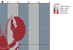 DIY Needlepoint Lobster on Stripes Pattern | Digital Chart for Painting Your Own Canvas | Easy Needlepoint PDF | Instant Download | 18 Mesh