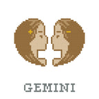 DIY Needlepoint Gemini Zodiac Sign Pattern | Digital Chart for Painting Your Own Canvas | Easy Needlepoint PDF | Instant Download | 18 Mesh