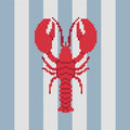 DIY Needlepoint Lobster on Stripes Pattern | Digital Chart for Painting Your Own Canvas | Easy Needlepoint PDF | Instant Download | 18 Mesh