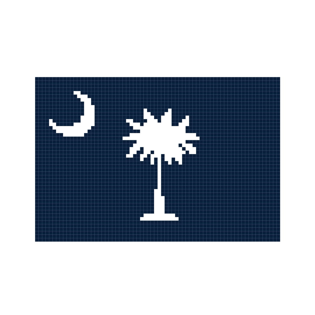 DIY Needlepoint South Carolina Flag Pattern | Digital Chart for Painting Your Own Canvas | Easy Needlepoint PDF | Instant Download | 18 Mesh