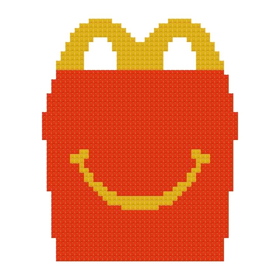 DIY Needlepoint McDonalds Happy Meal | Digital Chart for Painting Your Own Canvas | Easy Needlepoint PDF | Instant Download | 18 Mesh