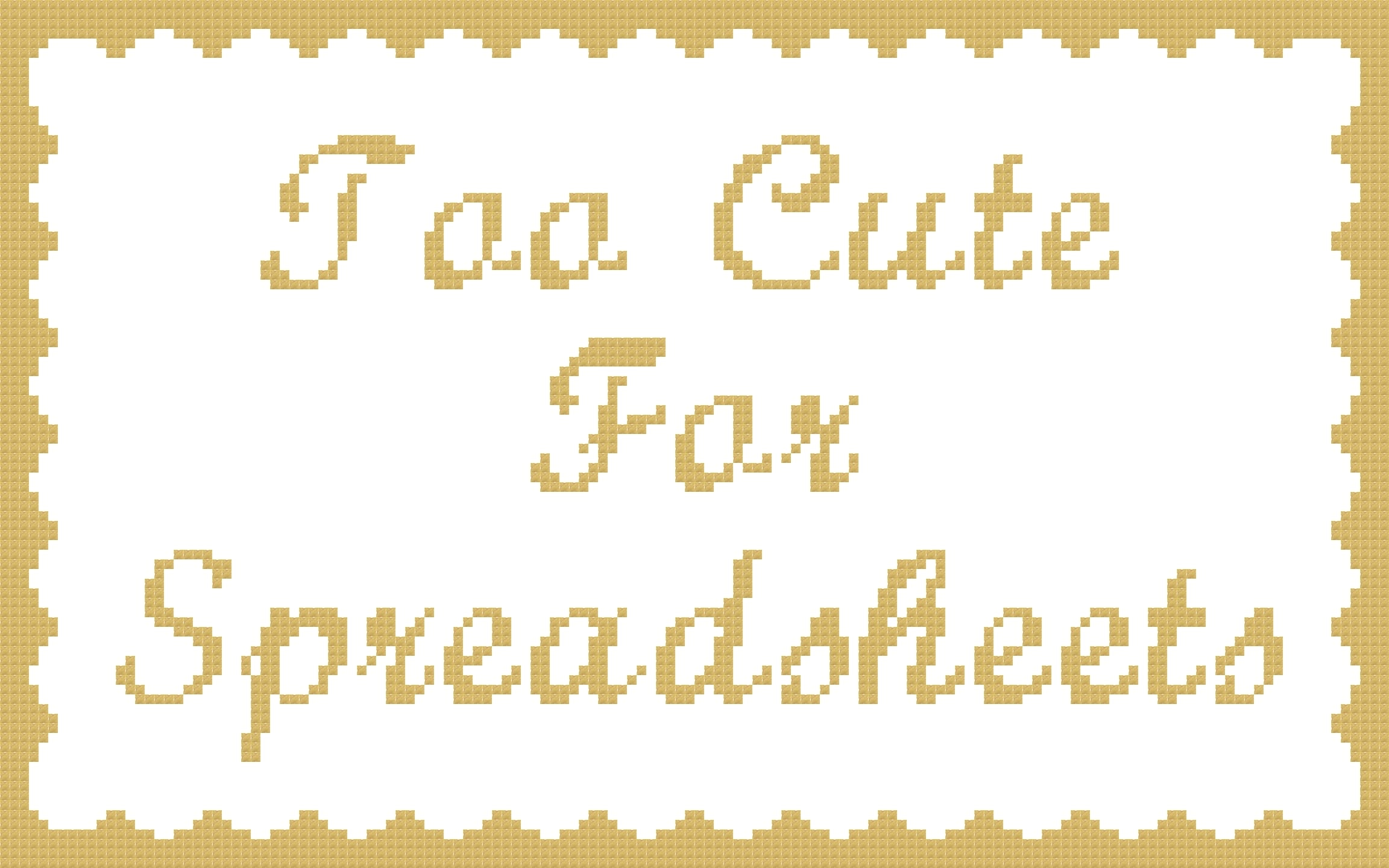 DIY Needlepoint Too Cute For Spreadsheets | Digital Chart for Painting Your Own Canvas | Easy Needlepoint PDF | Instant Download | 18 Mesh