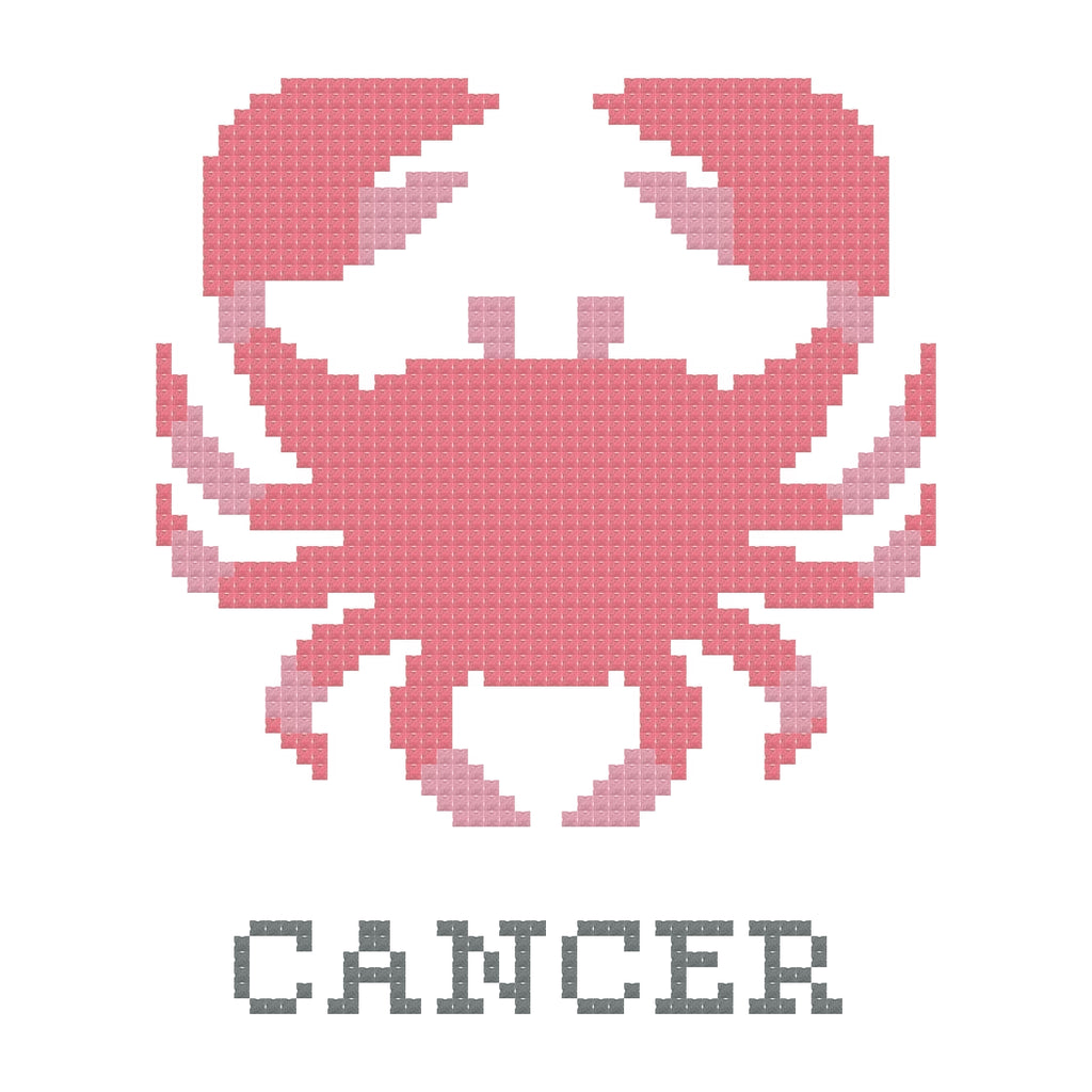 DIY Needlepoint Cancer Zodiac Sign Pattern | Digital Chart for Painting Your Own Canvas | Easy Needlepoint PDF | Instant Download | 18 Mesh
