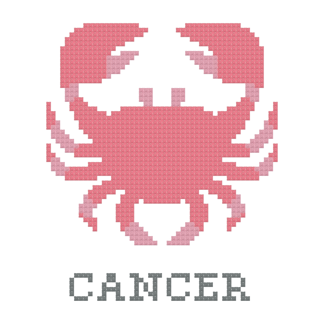 DIY Needlepoint Cancer Zodiac Sign Pattern | Digital Chart for Painting Your Own Canvas | Easy Needlepoint PDF | Instant Download | 18 Mesh
