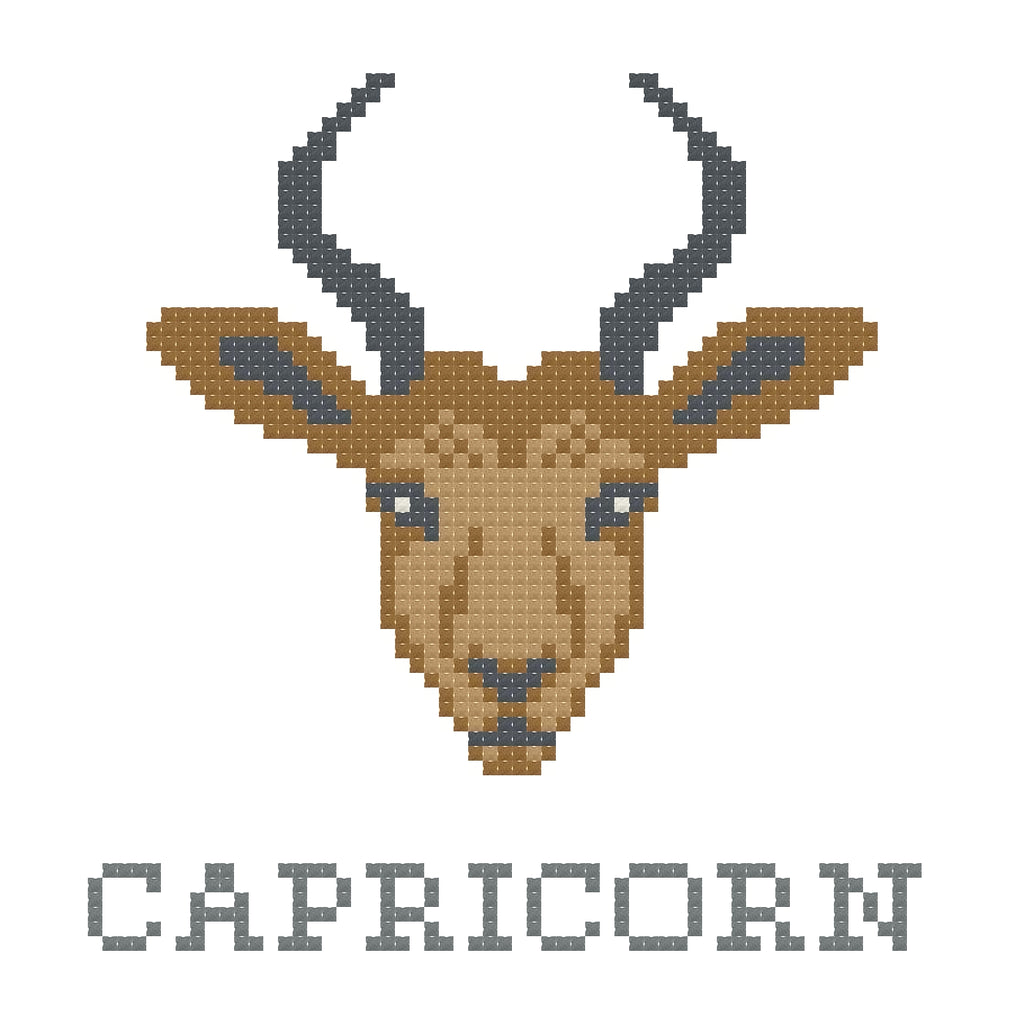DIY Needlepoint Capricorn Zodiac Sign Pattern | Digital Chart for Painting Your Own Canvas| Easy Needlepoint PDF| Instant Download | 18 Mesh