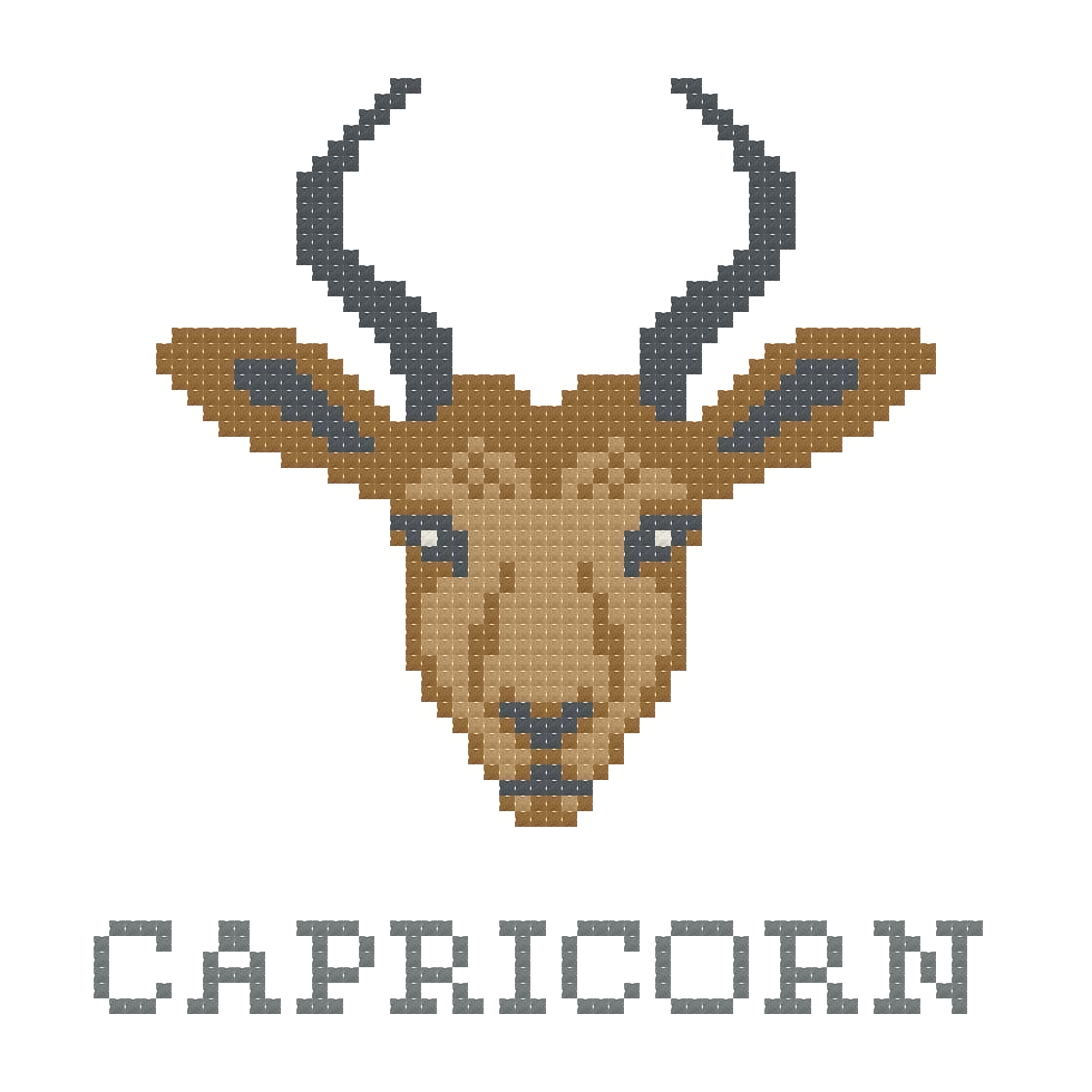 DIY Needlepoint Capricorn Zodiac Sign Pattern | Digital Chart for Painting Your Own Canvas| Easy Needlepoint PDF| Instant Download | 18 Mesh