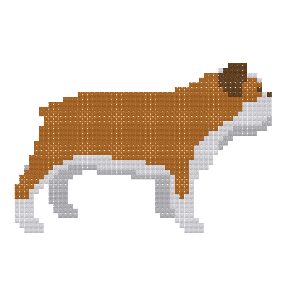DIY Needlepoint Bulldog (Brown & White) | Digital Chart for Painting Your Own Canvas | Easy Needlepoint PDF | Instant Download | 18 Mesh