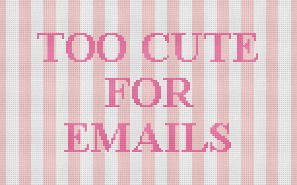DIY Needlepoint Too Cute For Emails | Digital Chart for Painting Your Own Canvas | Easy Needlepoint PDF | Instant Download | 18 Mesh