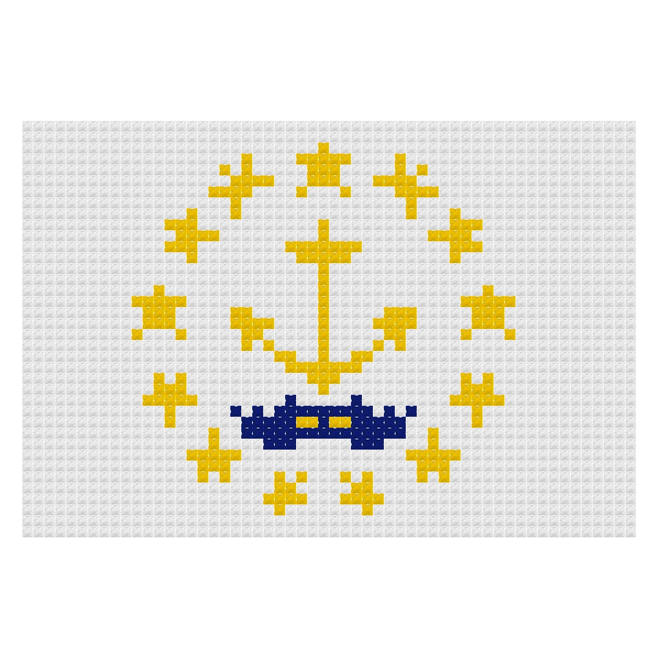 DIY Needlepoint Rhode Island State Flag Pattern | Digital Chart for Painting Your Own Canvas | Instant PDF Download | 18 Mesh