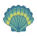 DIY Needlepoint Multicolored Scallop Shell 1| Digital Chart for Painting Your Own Canvas | Easy Needlepoint PDF | Instant Download | 18 Mesh