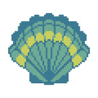 DIY Needlepoint Multicolored Scallop Shell 1| Digital Chart for Painting Your Own Canvas | Easy Needlepoint PDF | Instant Download | 18 Mesh