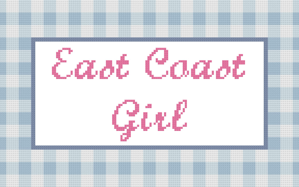 DIY Needlepoint East Coast Girl Pattern | Digital Chart for Painting Your Own Canvas | Easy Needlepoint PDF | Instant Download | 18 Mesh