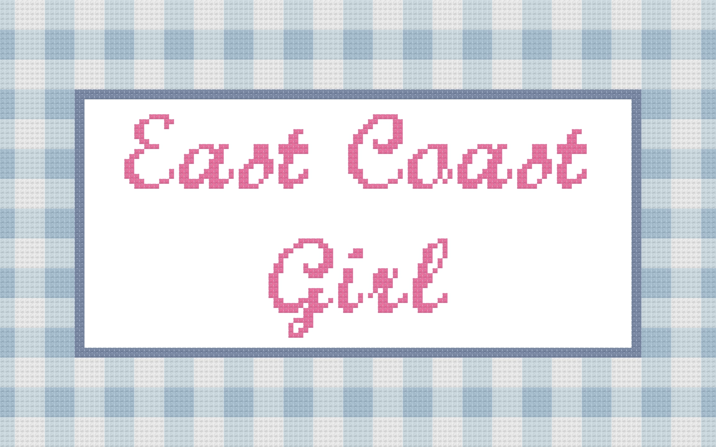 DIY Needlepoint East Coast Girl Pattern | Digital Chart for Painting Your Own Canvas | Easy Needlepoint PDF | Instant Download | 18 Mesh