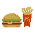 DIY Needlepoint McDonalds Fries and Burger | Digital Chart for Painting Your Own Canvas | Easy Needlepoint PDF | Instant Download | 18 Mesh