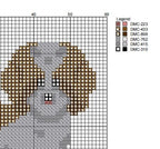 DIY Needlepoint Fluffy Dog (Brown and White) | Digital Chart for Painting Your Own Canvas| Easy Needlepoint PDF | Instant Download | 18 Mesh