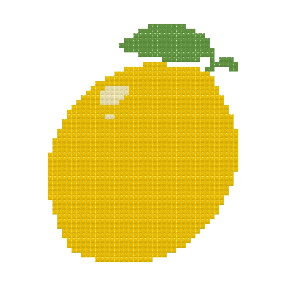 DIY Needlepoint Lemon Pattern | Digital Chart for Painting Your Own Canvas | Easy Needlepoint PDF | Instant Download | 18 Mesh