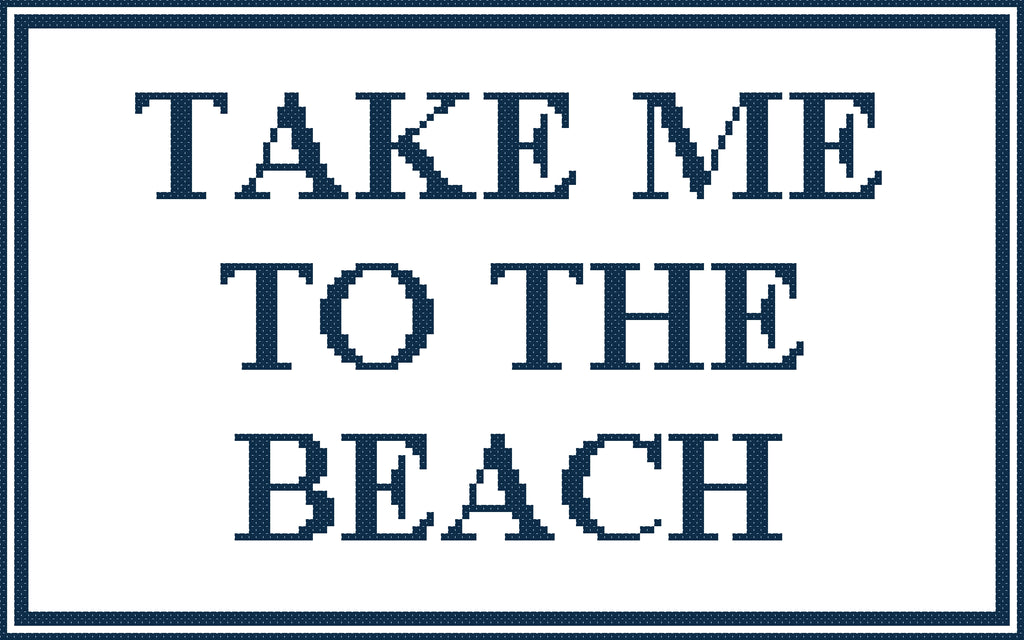DIY Needlepoint Take Me To The Beach | Digital Chart for Painting Your Own Canvas | Easy Needlepoint PDF | Instant Download | 18 Mesh
