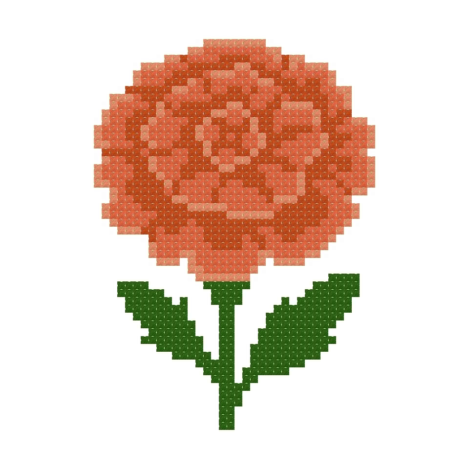 DIY Needlepoint Marigold Flower Pattern | Digital Chart for Painting Your Own Canvas | Easy Needlepoint PDF | Instant Download | 18 Mesh