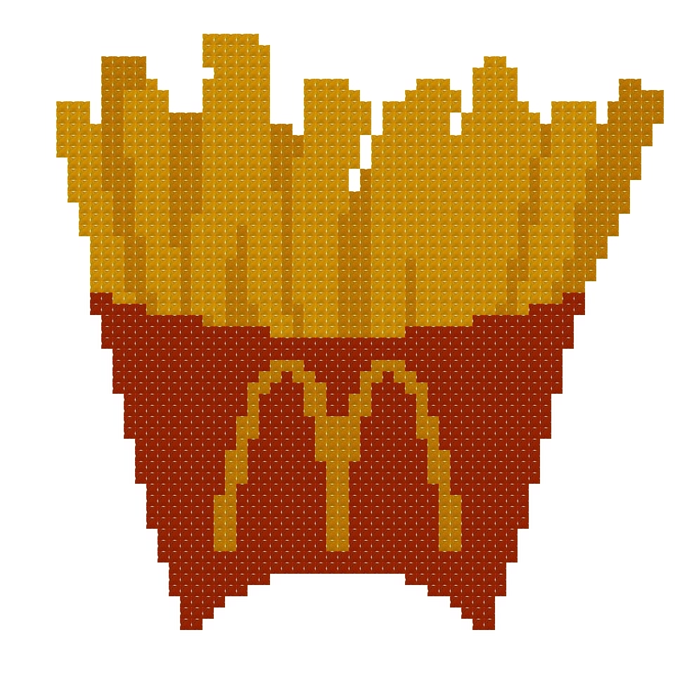DIY Needlepoint McDonalds Fries | Digital Chart for Painting Your Own Canvas | Easy Needlepoint PDF | Instant Download | 18 Mesh