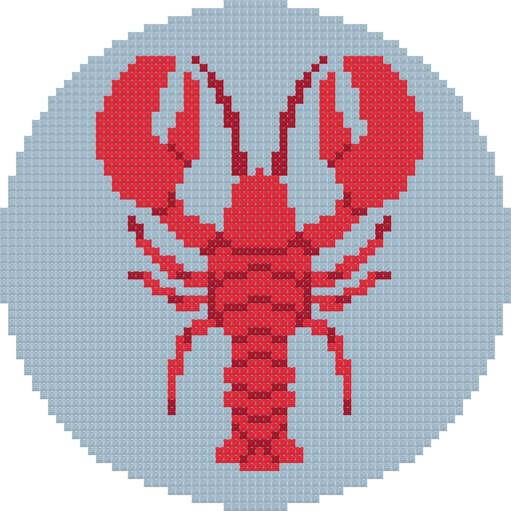 DIY Needlepoint Lobster Ornament Pattern | Digital Chart for Painting Your Own Canvas | Easy Needlepoint PDF | Instant Download | 18 Mesh