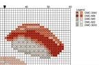 DIY Needlepoint Fish Sushi Roll Pattern | Digital Chart for Painting Your Own Canvas | Easy Needlepoint PDF | Instant Download | 18 Mesh