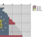Georgia Outline Needlepoint Pattern | Southern State Flag Chart (Digital Download)
