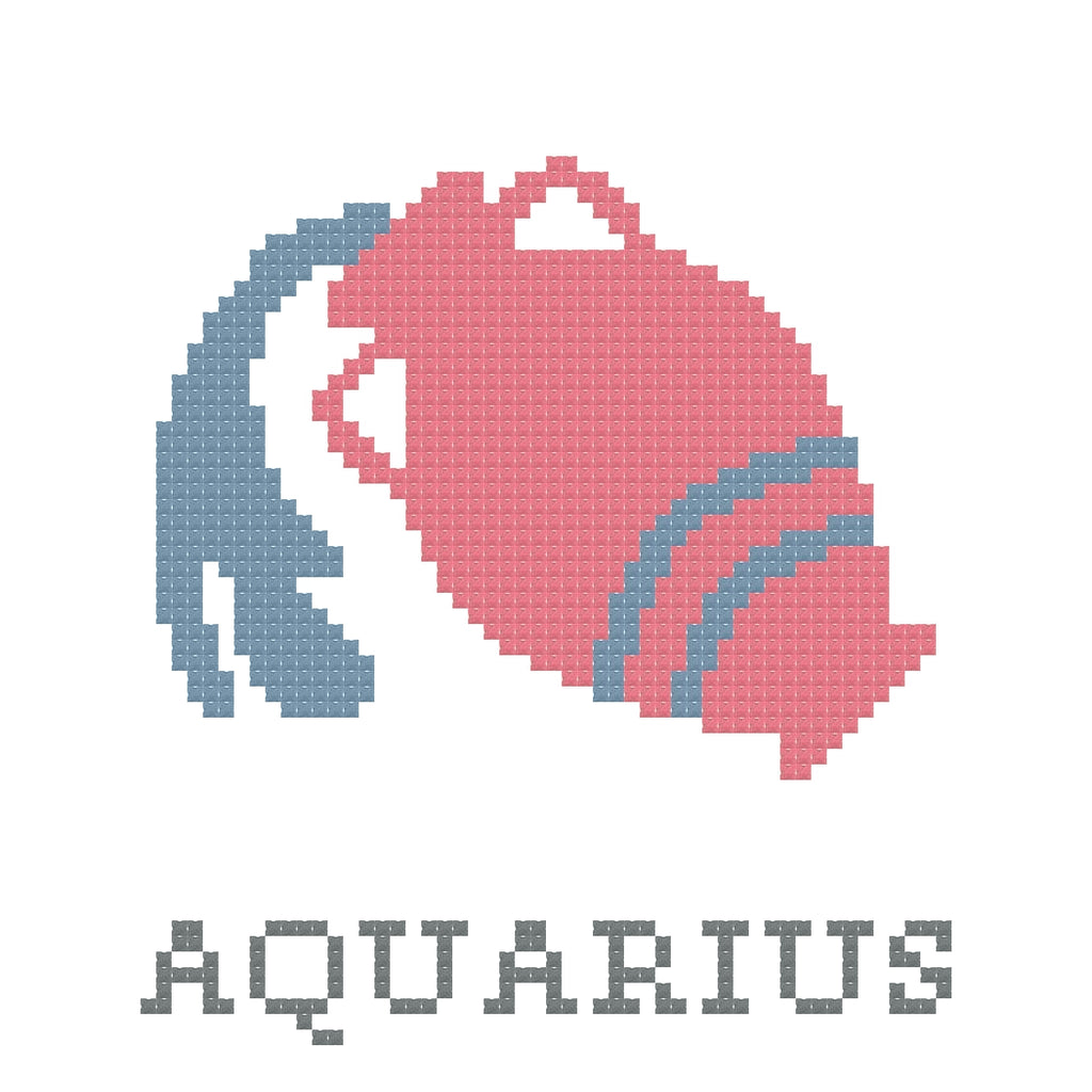 DIY Needlepoint Aquarius Zodiac Sign Pattern | Digital Chart for Painting Your Own Canvas| Easy Needlepoint PDF | Instant Download | 18 Mesh