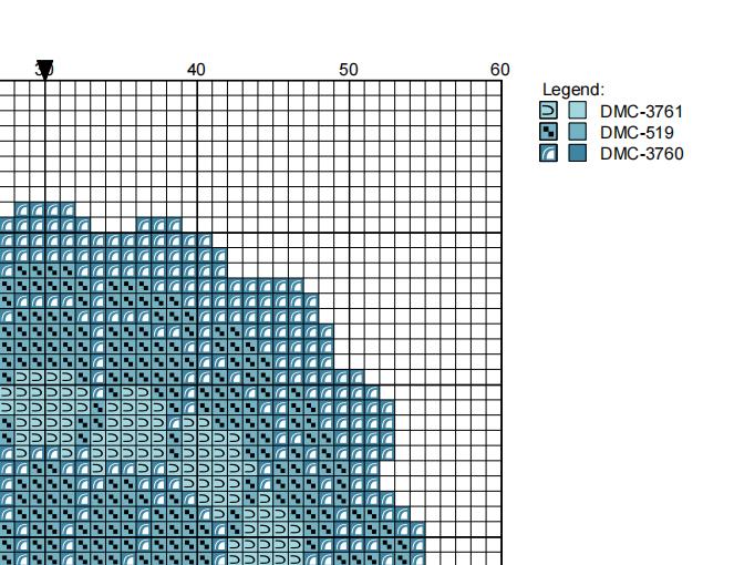 DIY Needlepoint Blue Scallop Shell Pattern | Digital Chart for Painting Your Own Canvas | Easy Needlepoint PDF | Instant Download | 18 Mesh