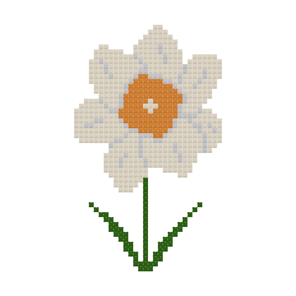 DIY Needlepoint Narcissus Flower Pattern | Digital Chart for Painting Your Own Canvas | Easy Needlepoint PDF | Instant Download | 18 Mesh