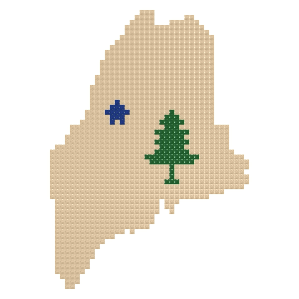 DIY Needlepoint Maine State Outline Pattern | Digital Chart for Painting Your Own Canvas | Easy Needlepoint PDF | Instant Download | 18 Mesh