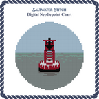 DIY Needlepoint Channel Marker Buoy Ornament | Digital Chart for Painting Your Own Canvas | Easy Needlepoint PDF | Instant Download | 18 Mesh
